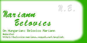 mariann belovics business card